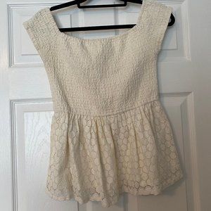 Hollister Cream Lace Babydoll Top